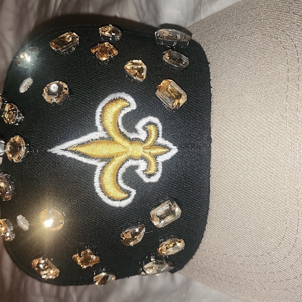 New Orleans Saints Black and Gold Embellished Hat